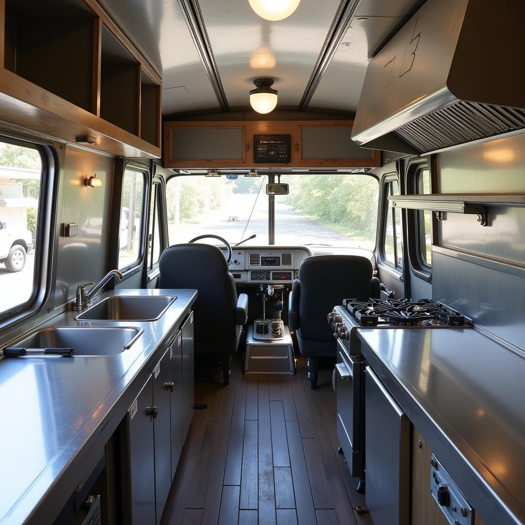 Vintage Food Truck Interior After Restoration