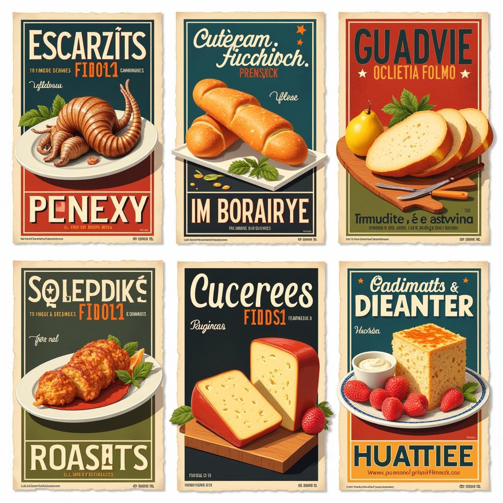 Vintage French Food Poster Collection