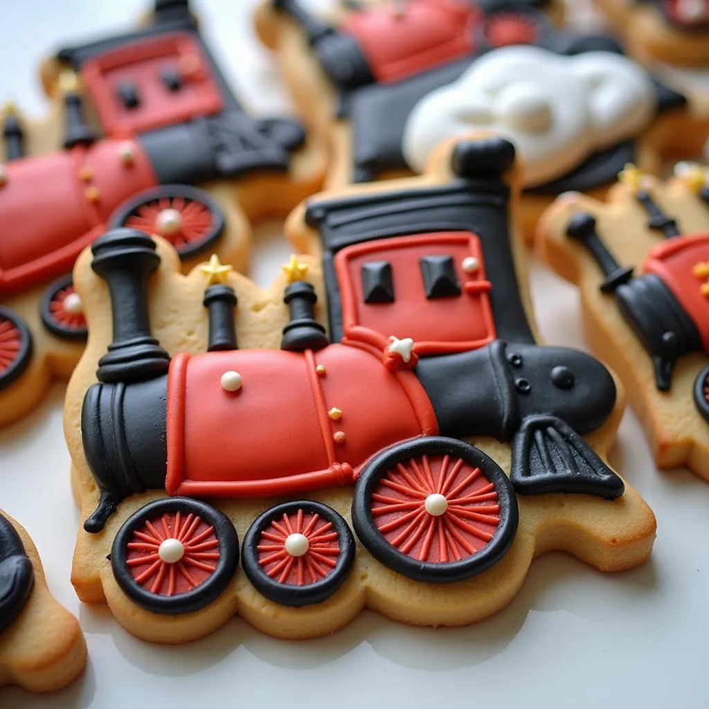 Vintage Train-Shaped Cookies