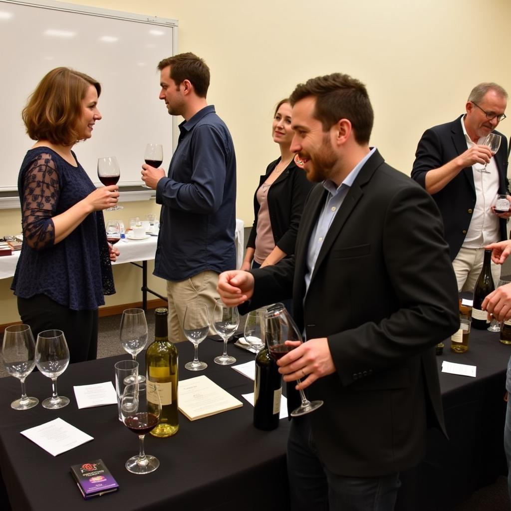 People sampling wine at the Virginia Wine Expo