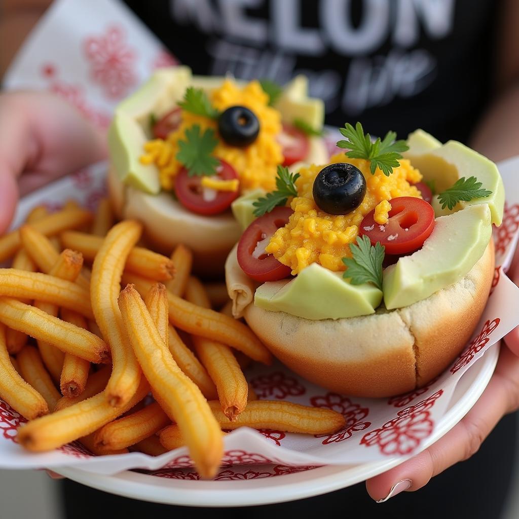 A delicious meal from a food truck in Visalia