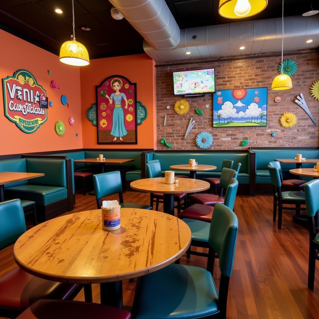 Vibrant and Colorful Interior of Viva el Taco Restaurant