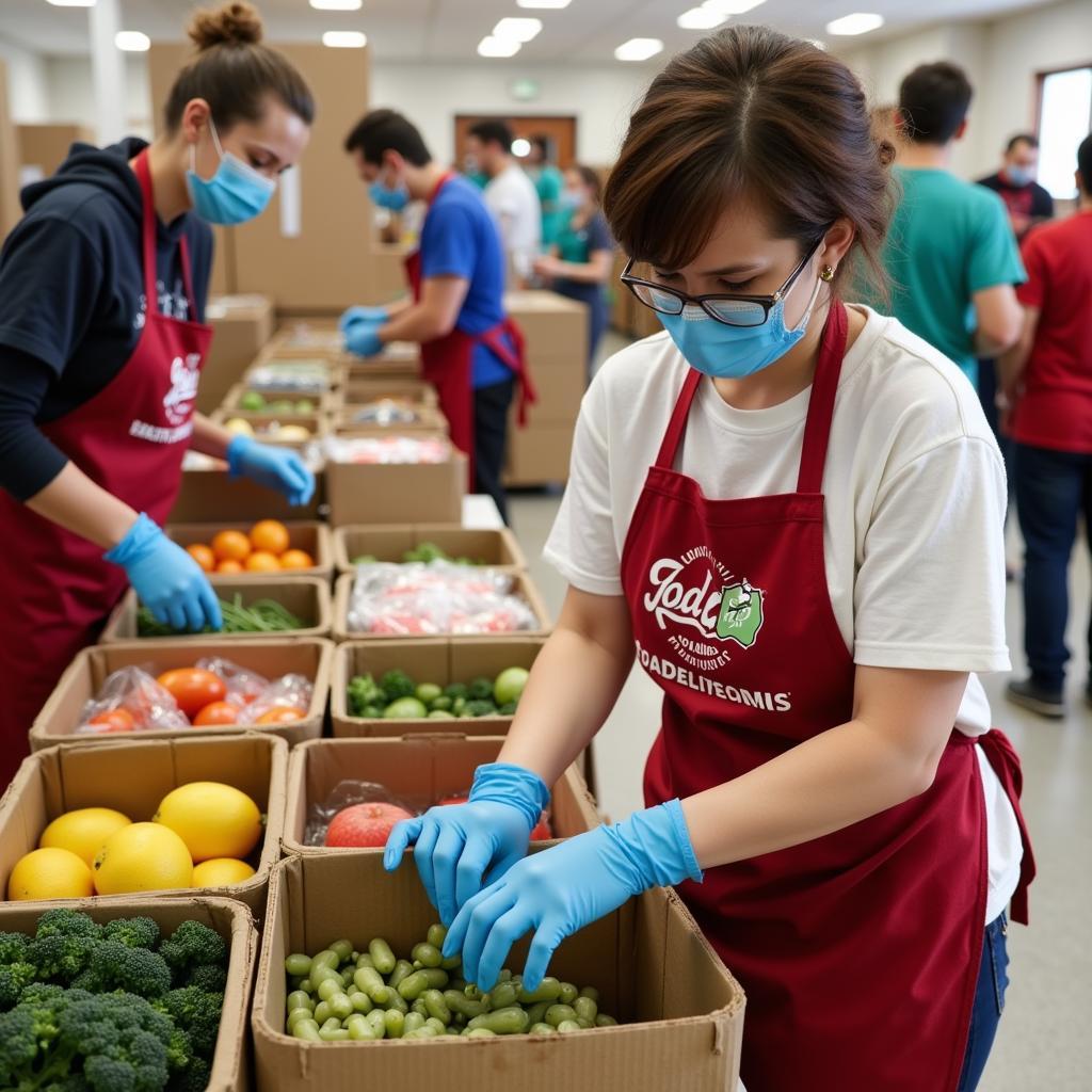 Volunteers Assisting at a Food Pantry in Pasadena