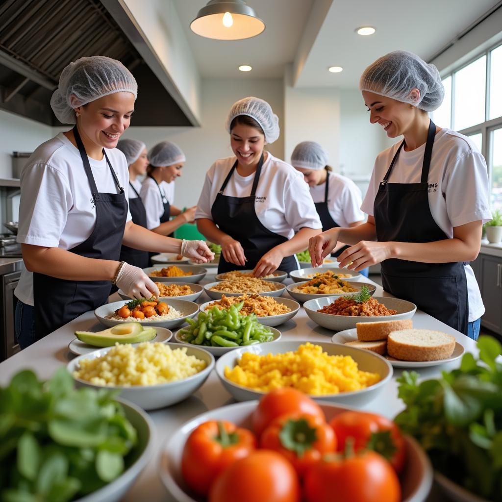 Volunteers preparing and serving nutritious meals at the Cherokee Summer Food Program