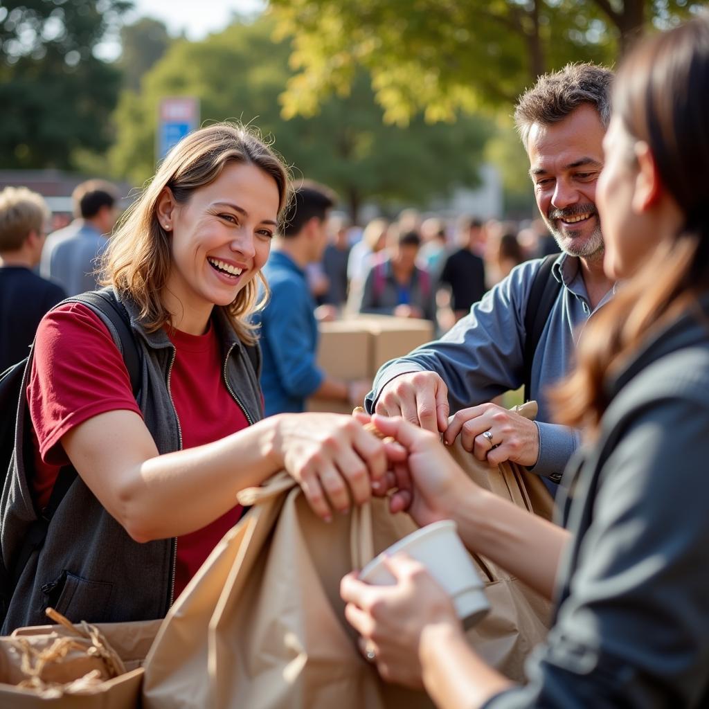 Volunteers distributing food at the Walnut Creek Food Bank