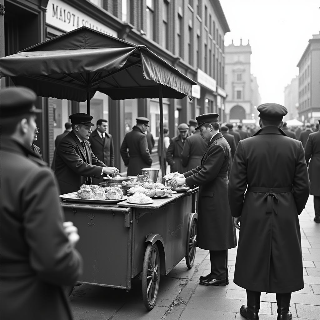 Street food vendor during wartime