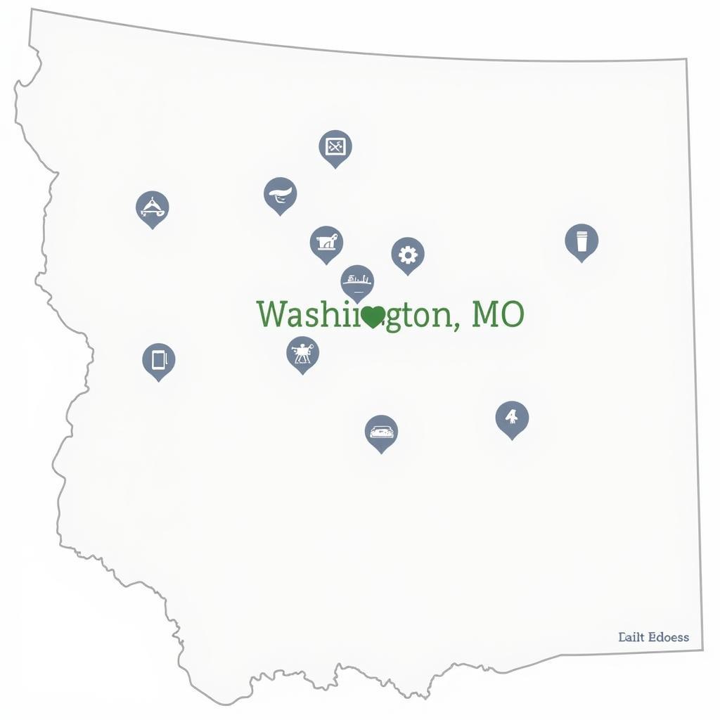 Map of food pantry locations in Washington, MO