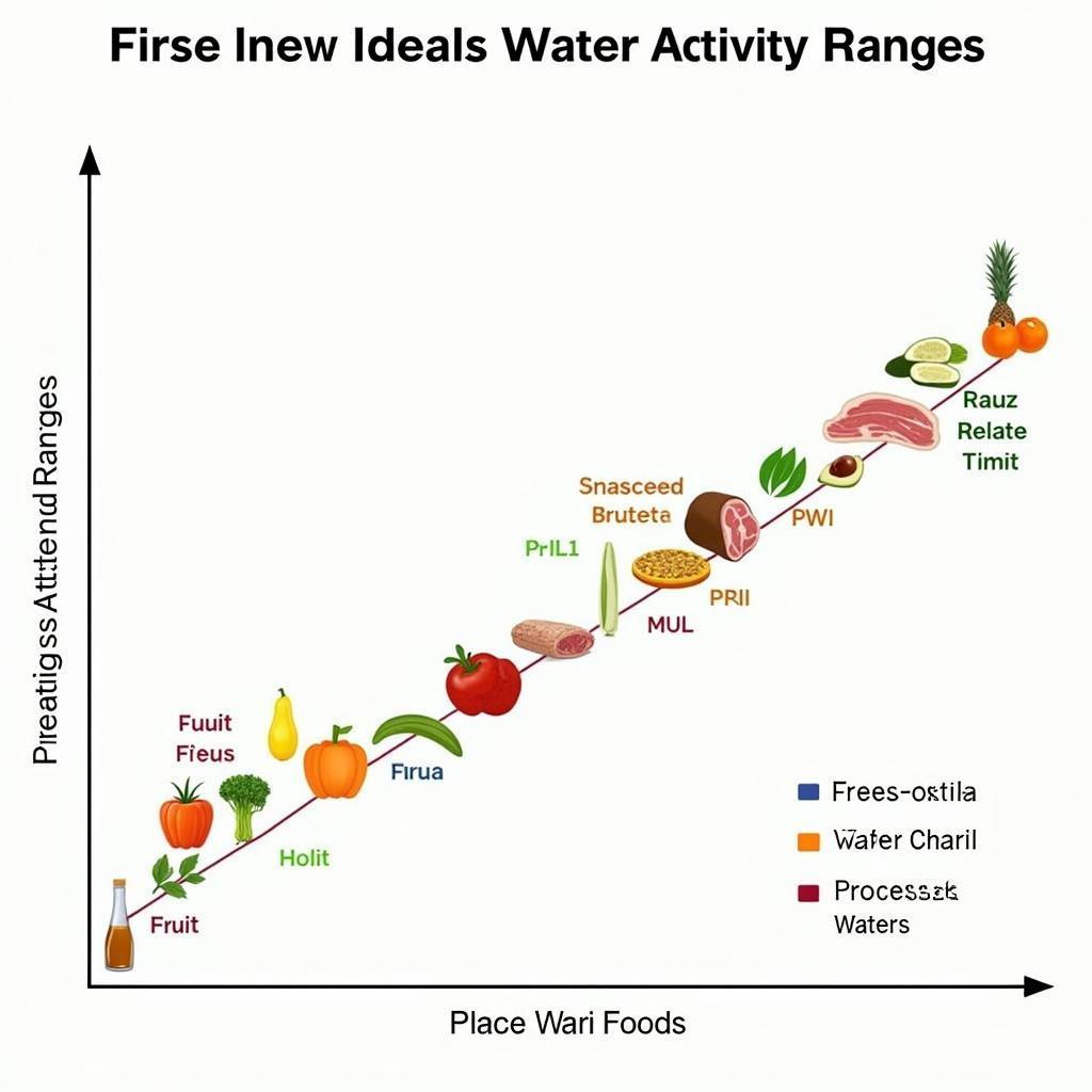 Chart Showing Water Activity Levels for Different Food Groups