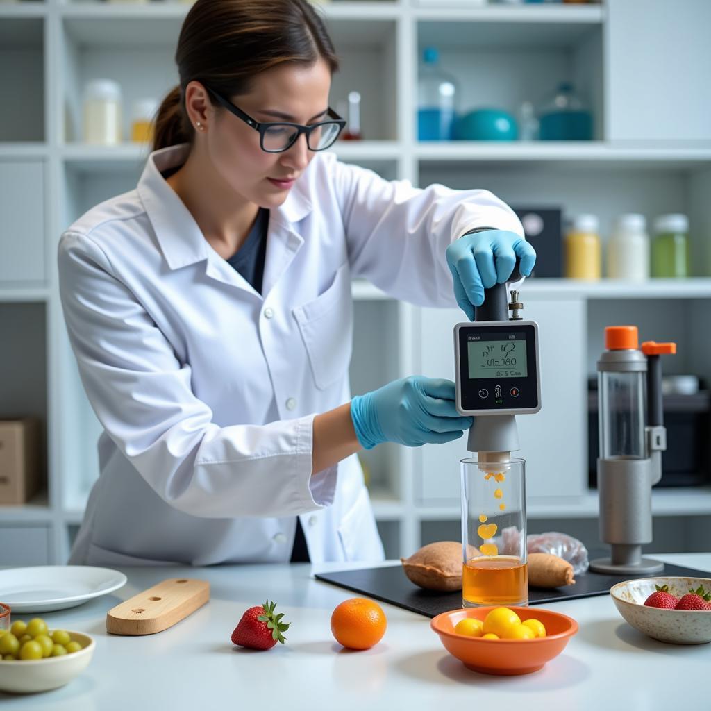 Water Activity Meter Being Used in Food Testing Laboratory