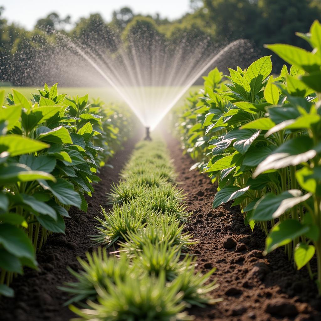 Watering a sunflower food plot