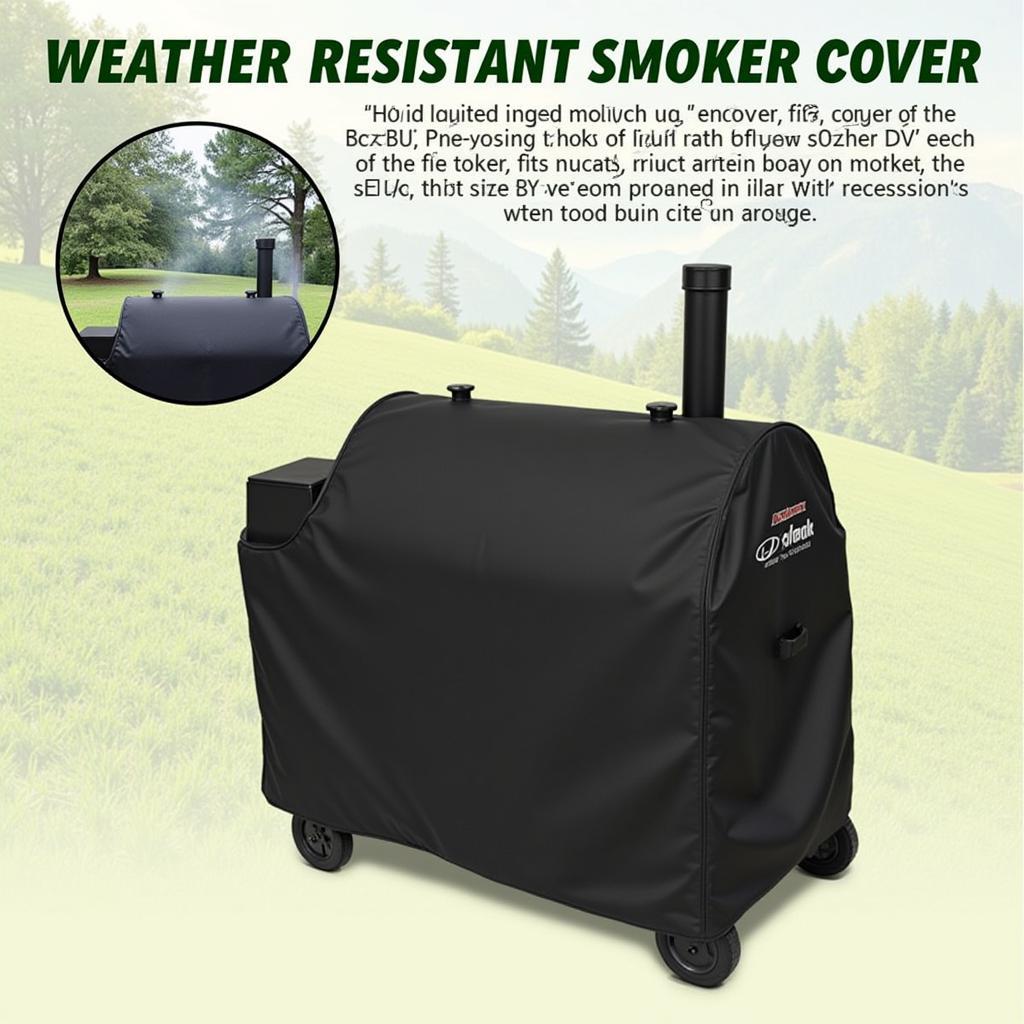 Outdoor smoker covered with a waterproof cover