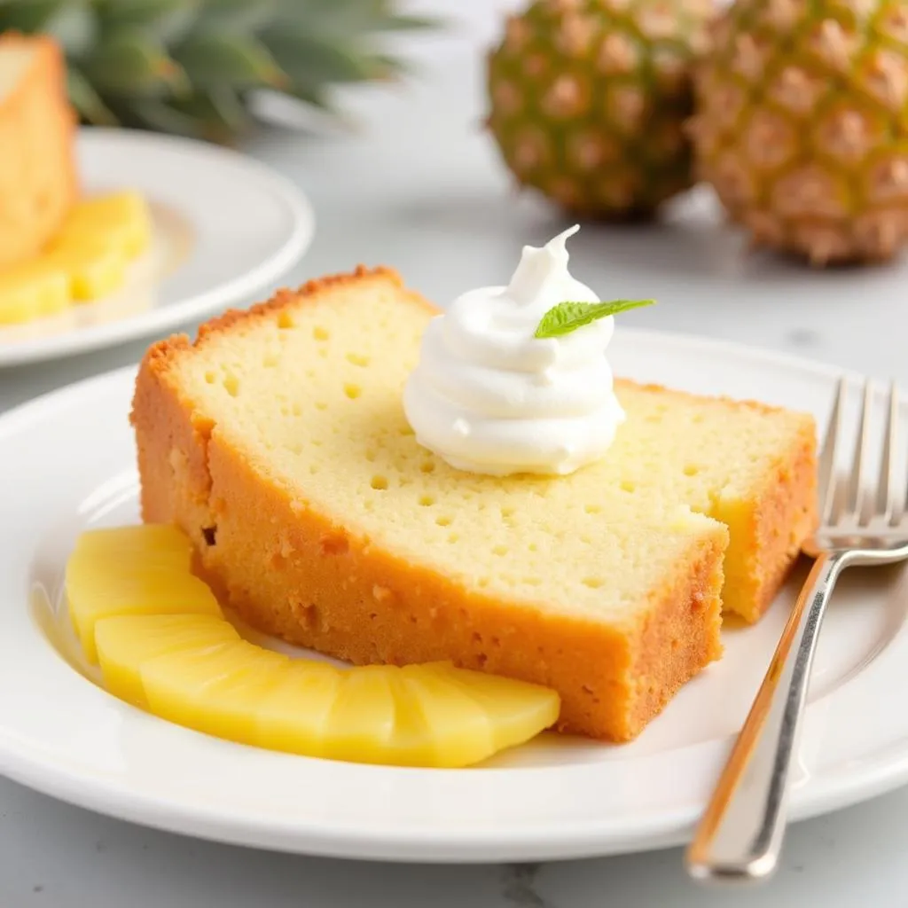 Weight Watchers Angel Food Cake with Pineapple Slices