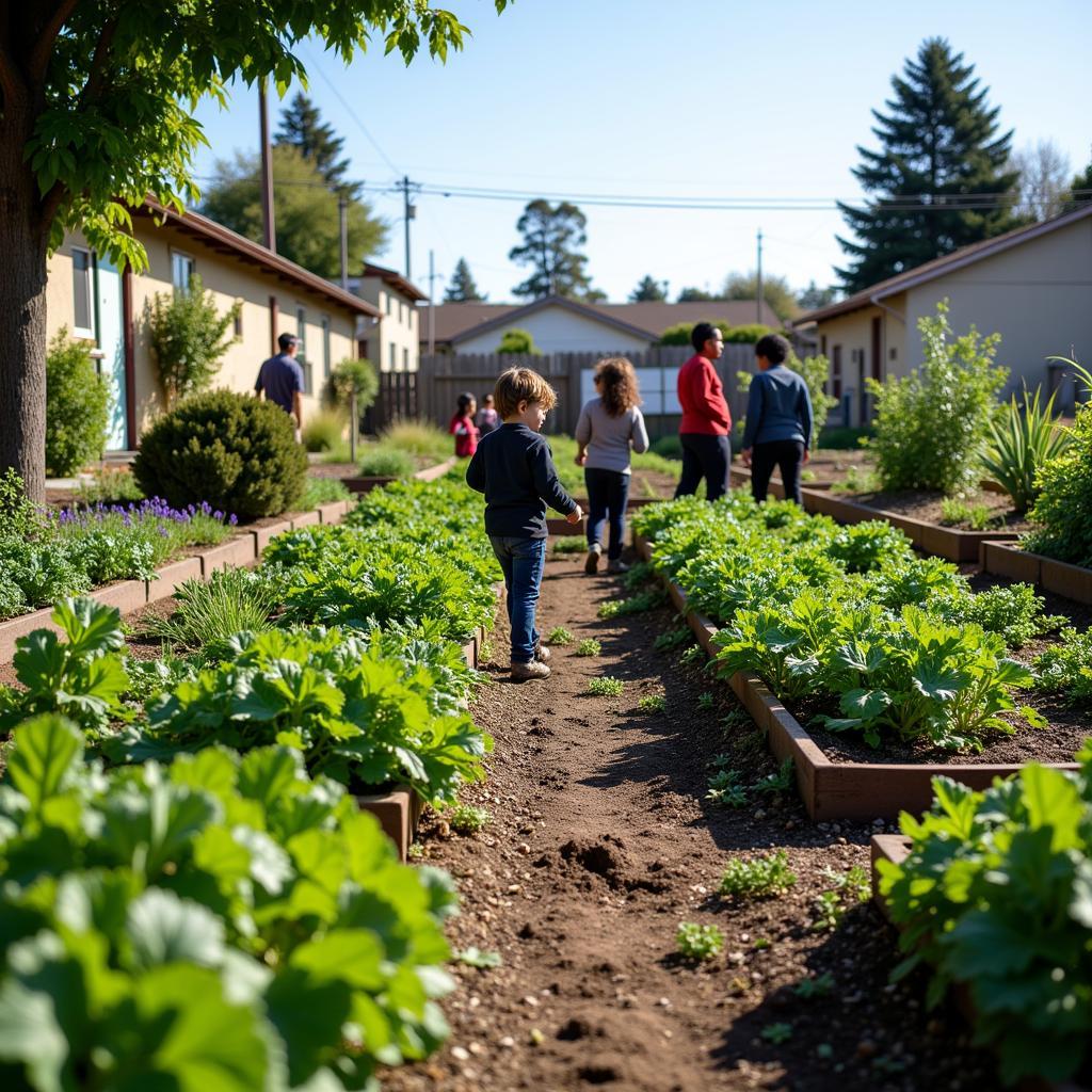 Community garden at a West Oakland food pantry