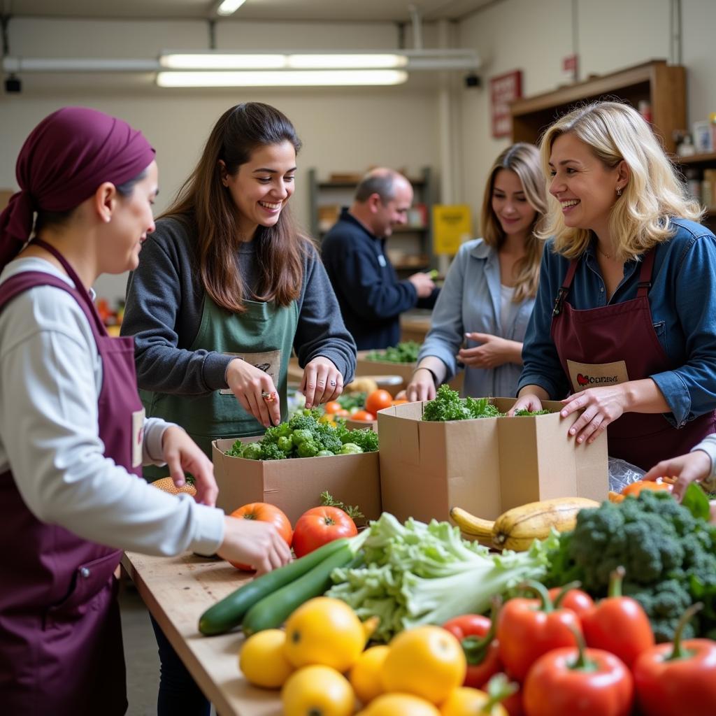 Volunteers at a West Oakland food pantry