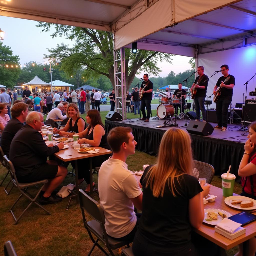 Live music performance at the Westchester Food and Wine Festival, adding to the festive ambiance