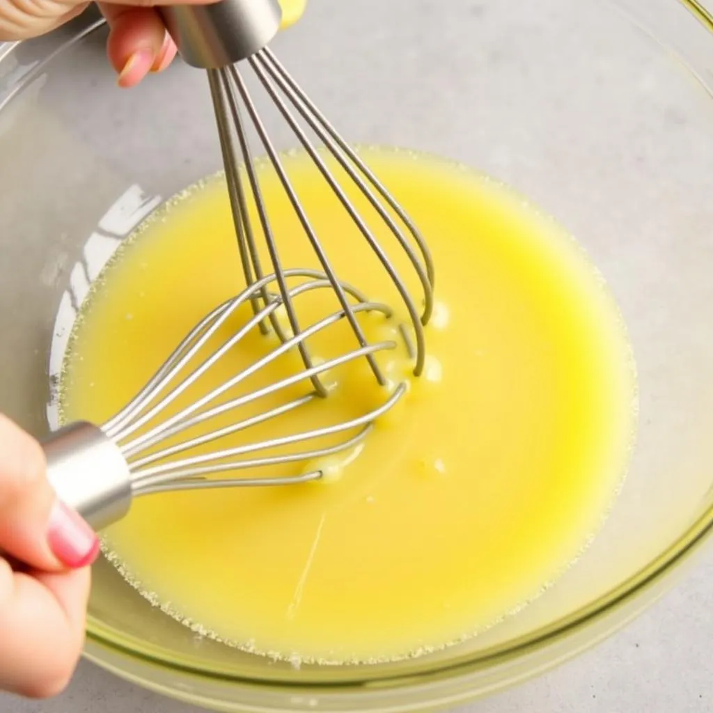 Whisking Lemon Vinaigrette