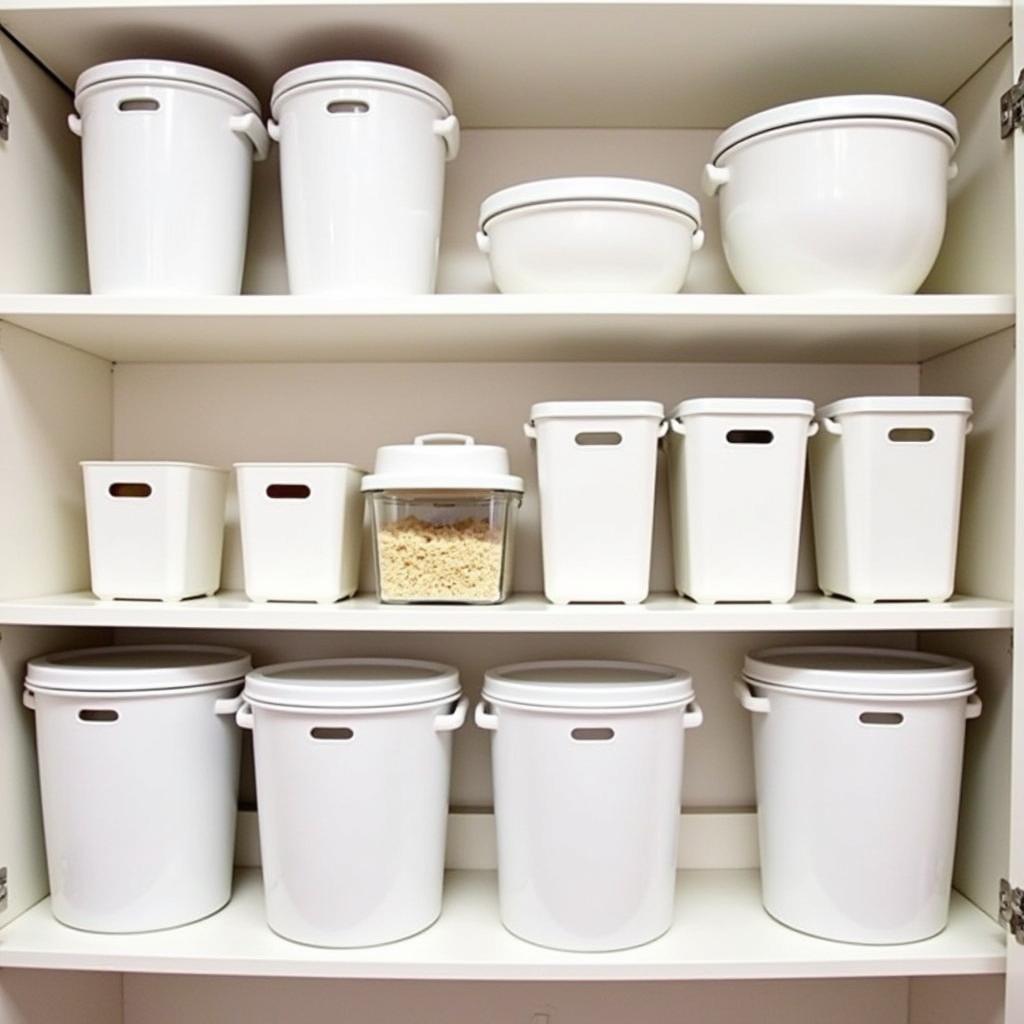 Using White Food Containers for Pantry Organization