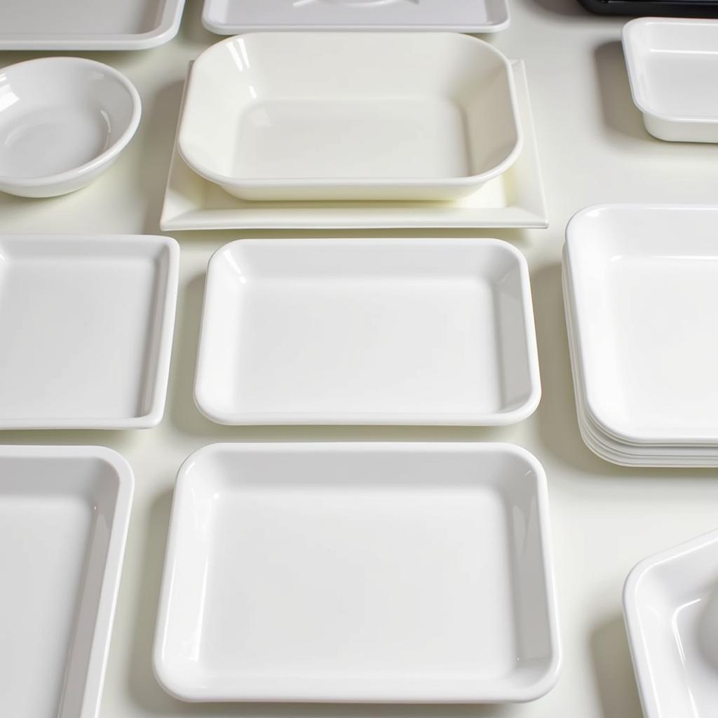 Variety of White Food Trays