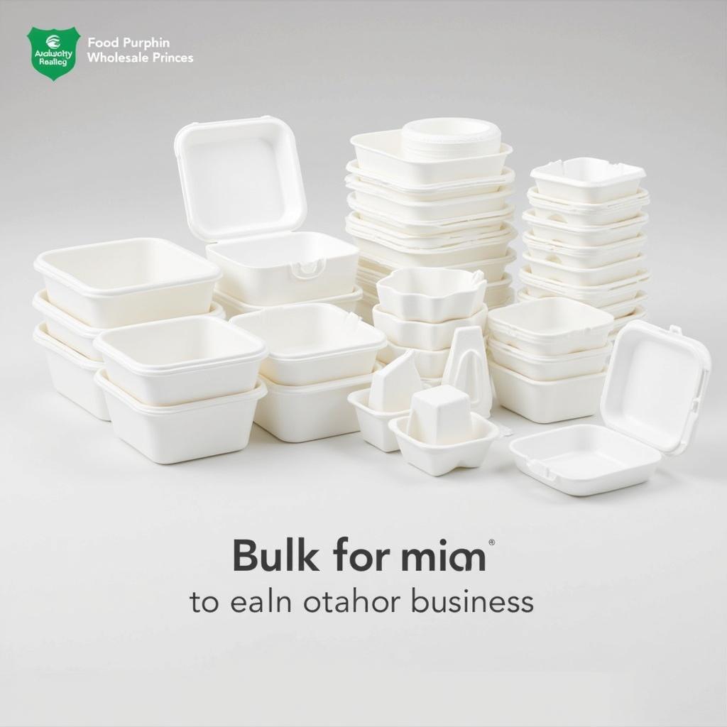 Stacks of various sizes of wholesale styrofoam food containers