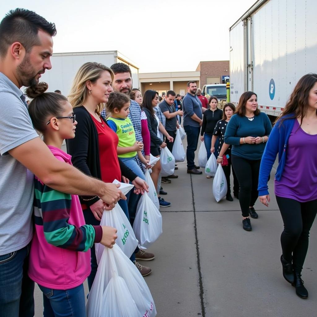 Families Receiving Food at a Wichita Falls Mobile Pantry