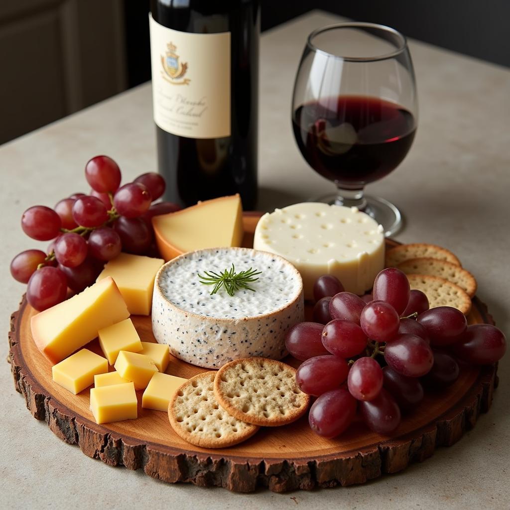 Wine and cheese platter