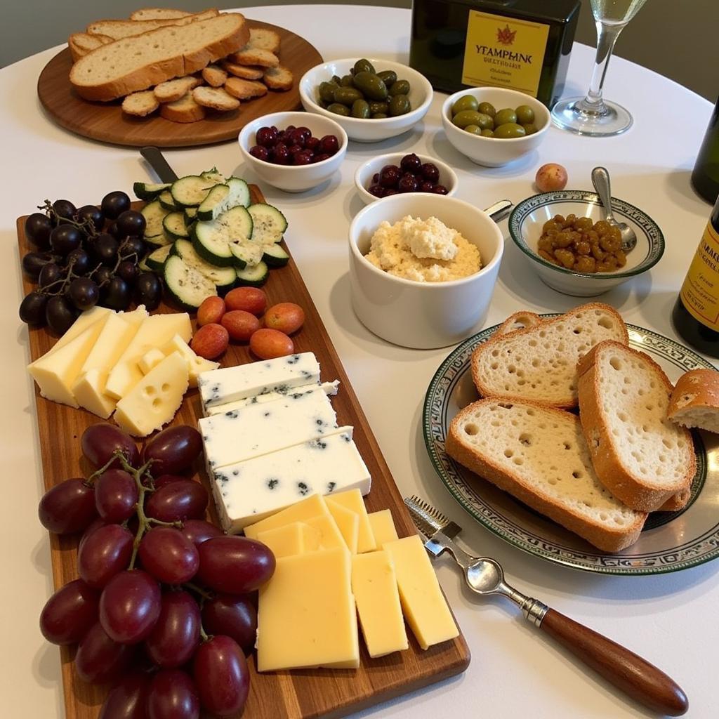 Wine and Cheese Party Snack Selection