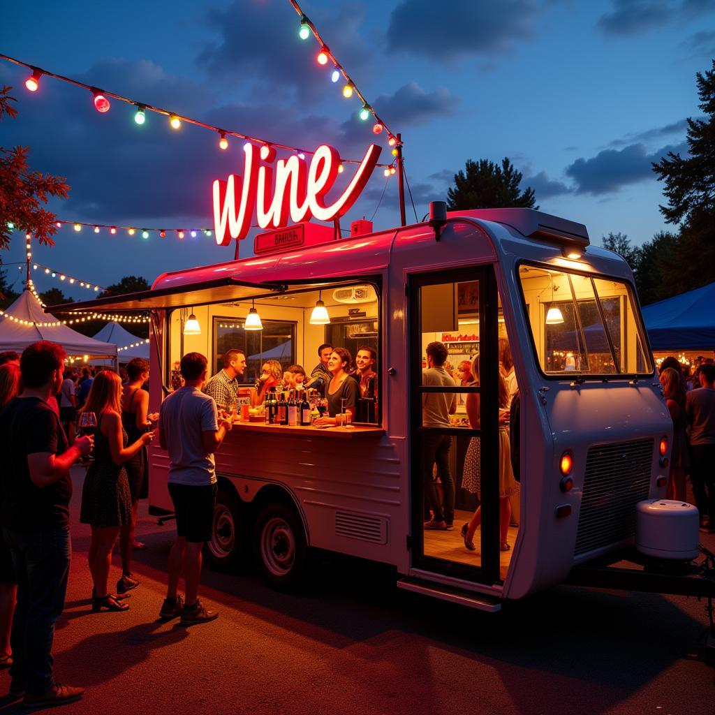 Wine food truck at a festival