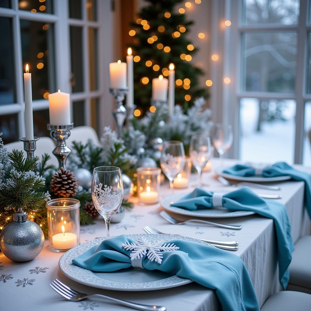 Winter Wonderland Party Table Setting