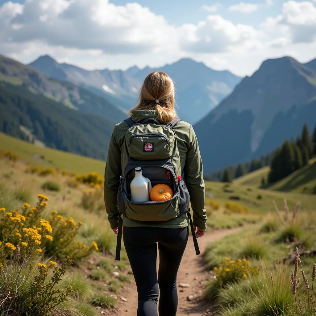 Woman Hiking with a Backpack