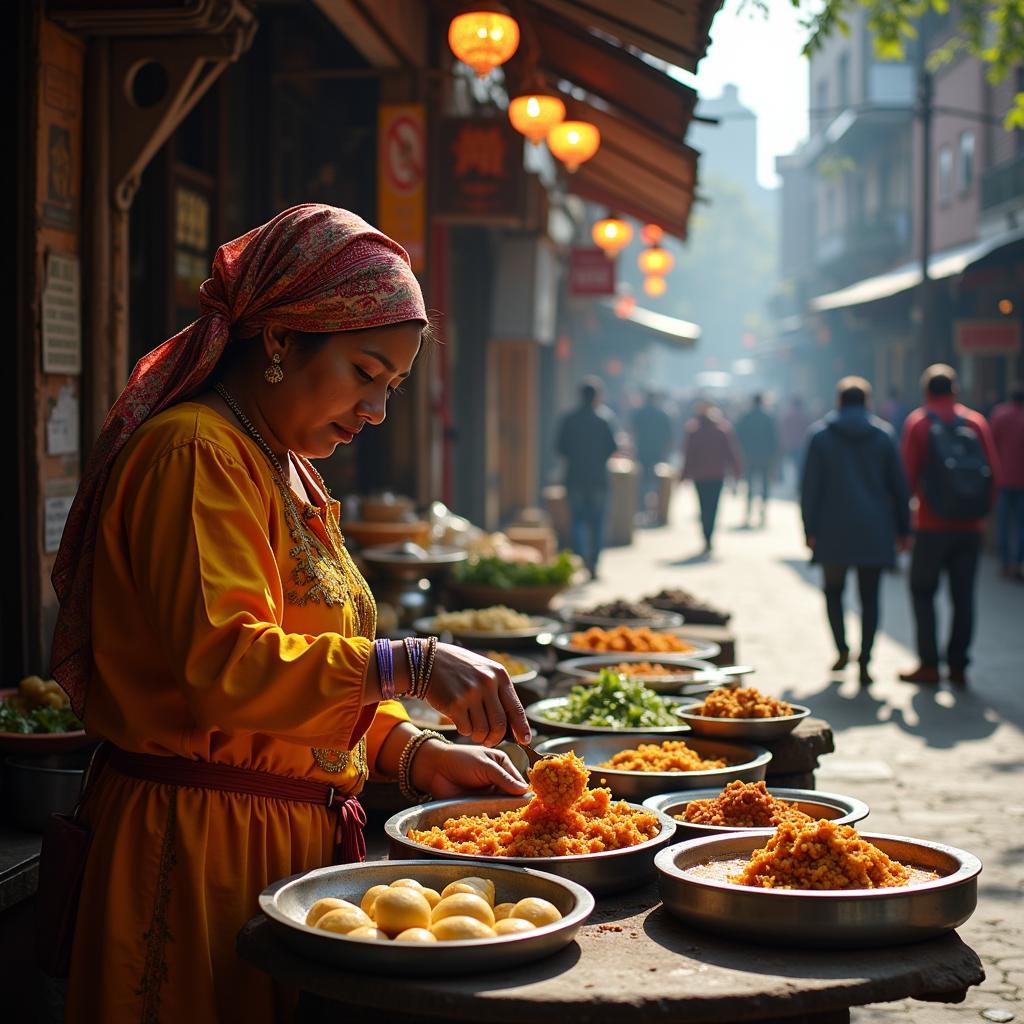 Woman Selling Chacha Food