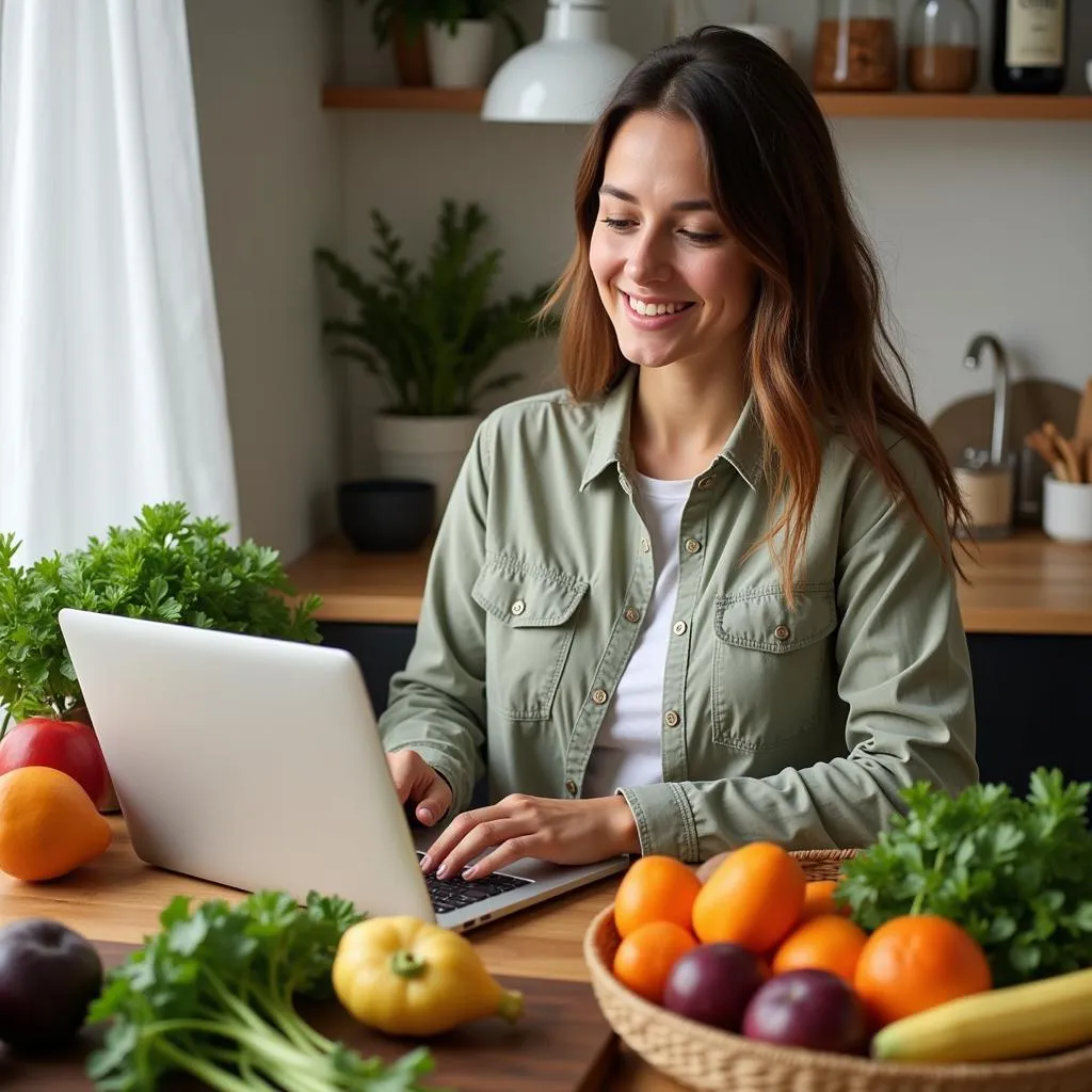 Woman Shopping for Diabetic Food Online