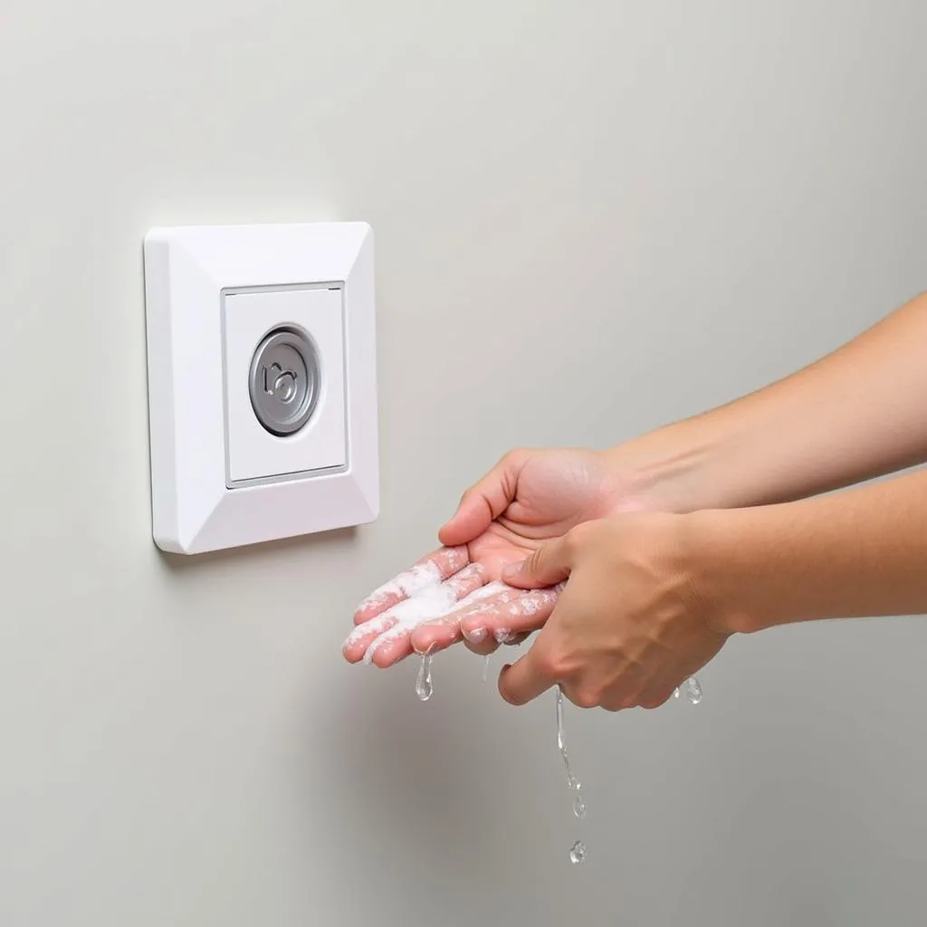 Using a garbage disposal air switch for hands-free operation