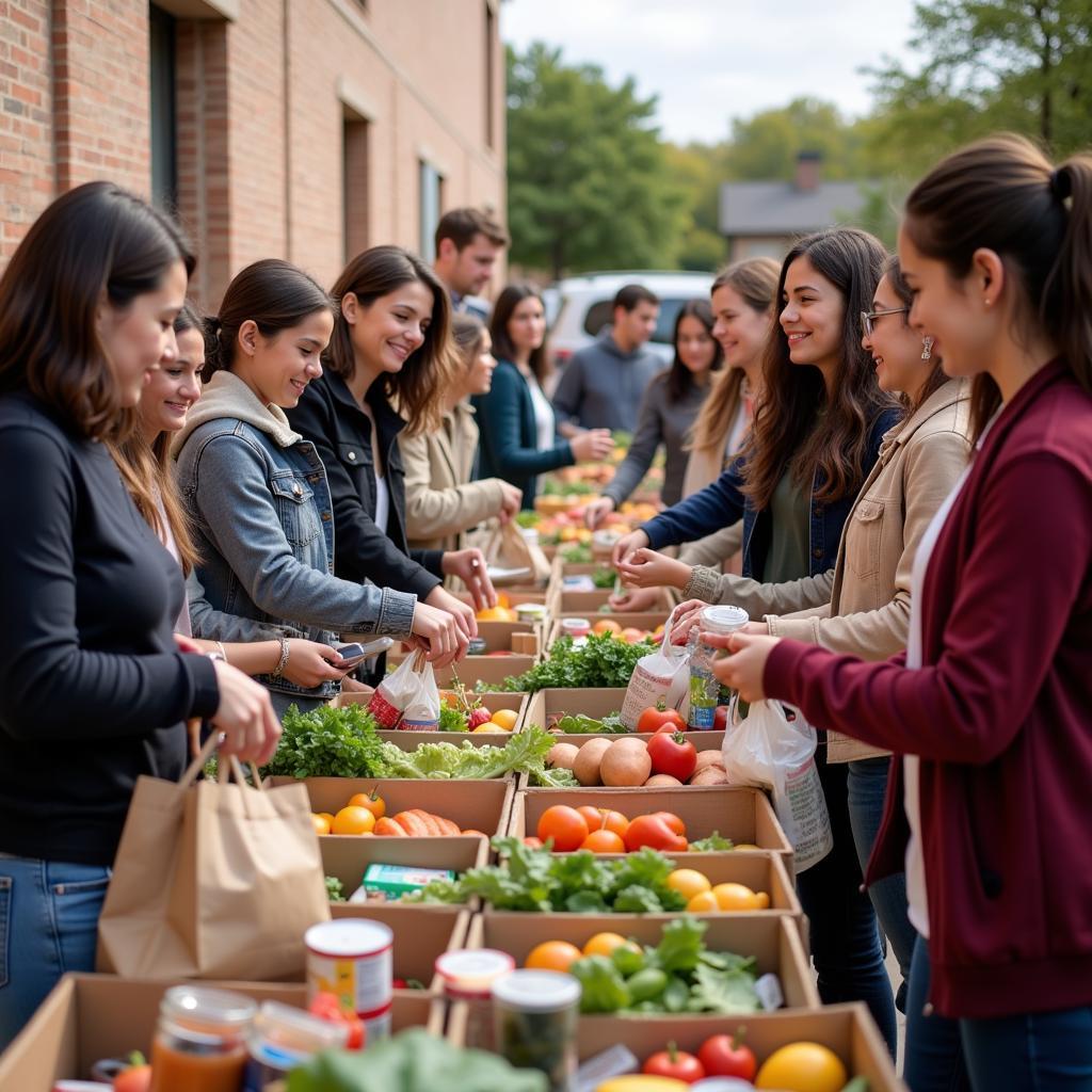 Families receiving food assistance at a Wylie, TX food pantry