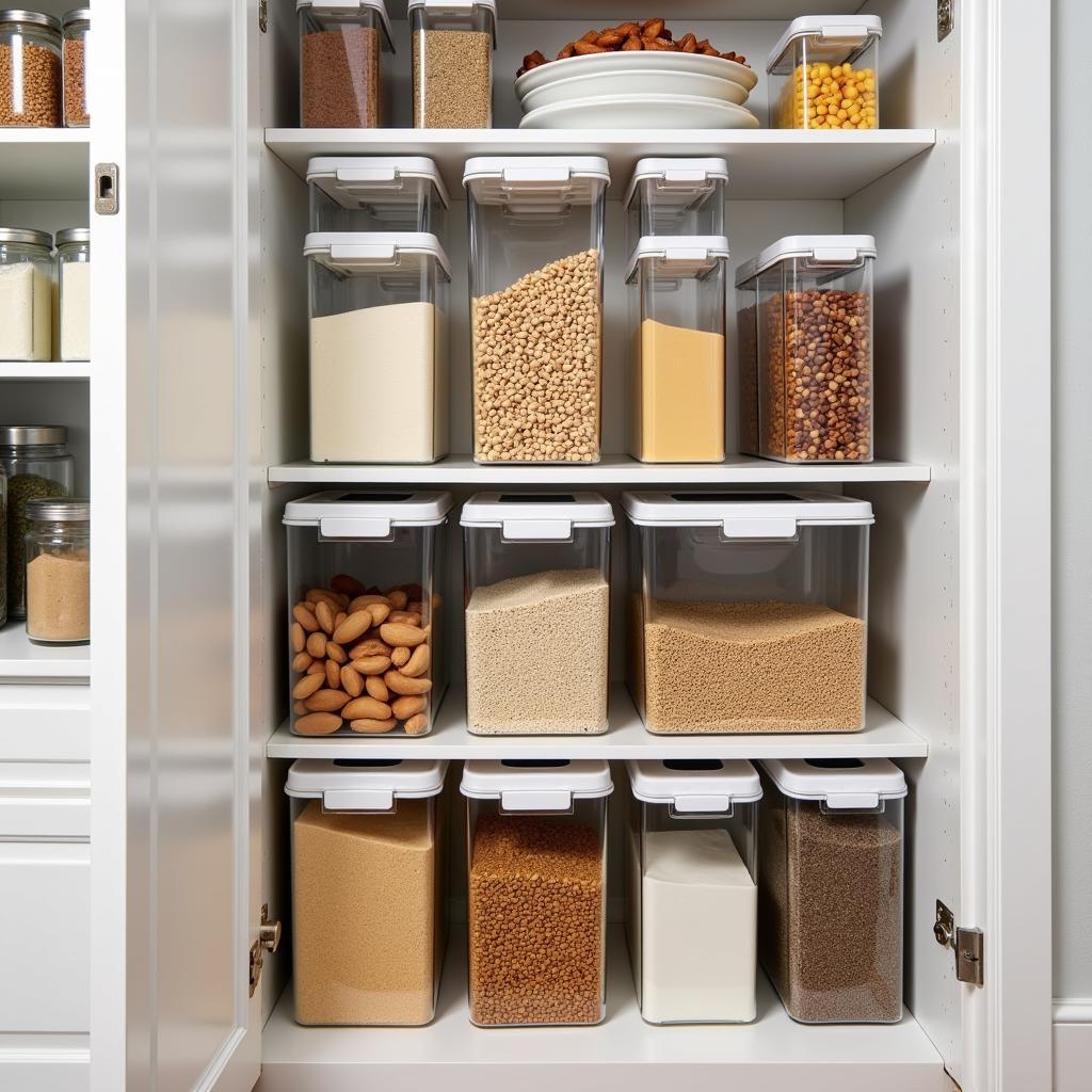 Organized Pantry with XL Food Storage Containers