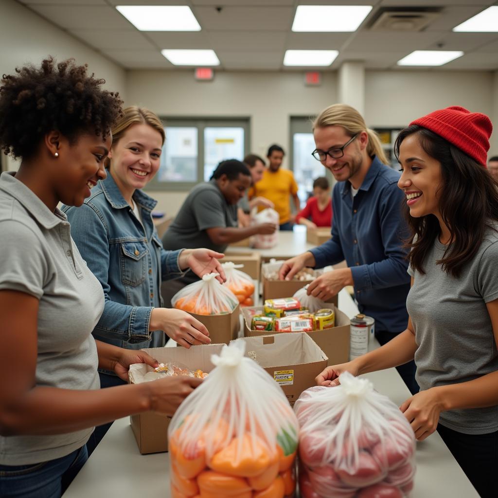 Volunteers at a Zanesville Food Pantry