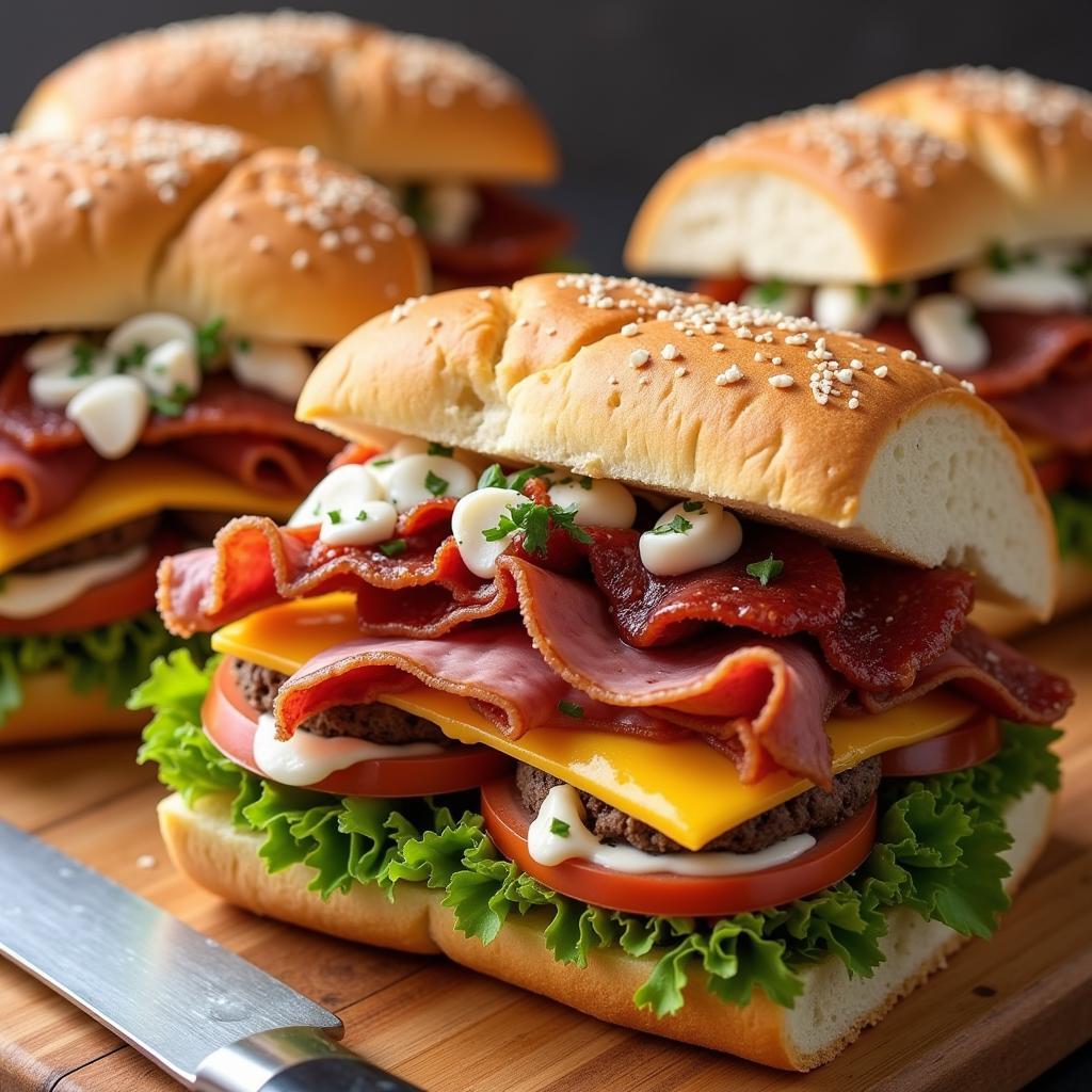 Delicious 12-inch sub sandwich loaded with fresh ingredients