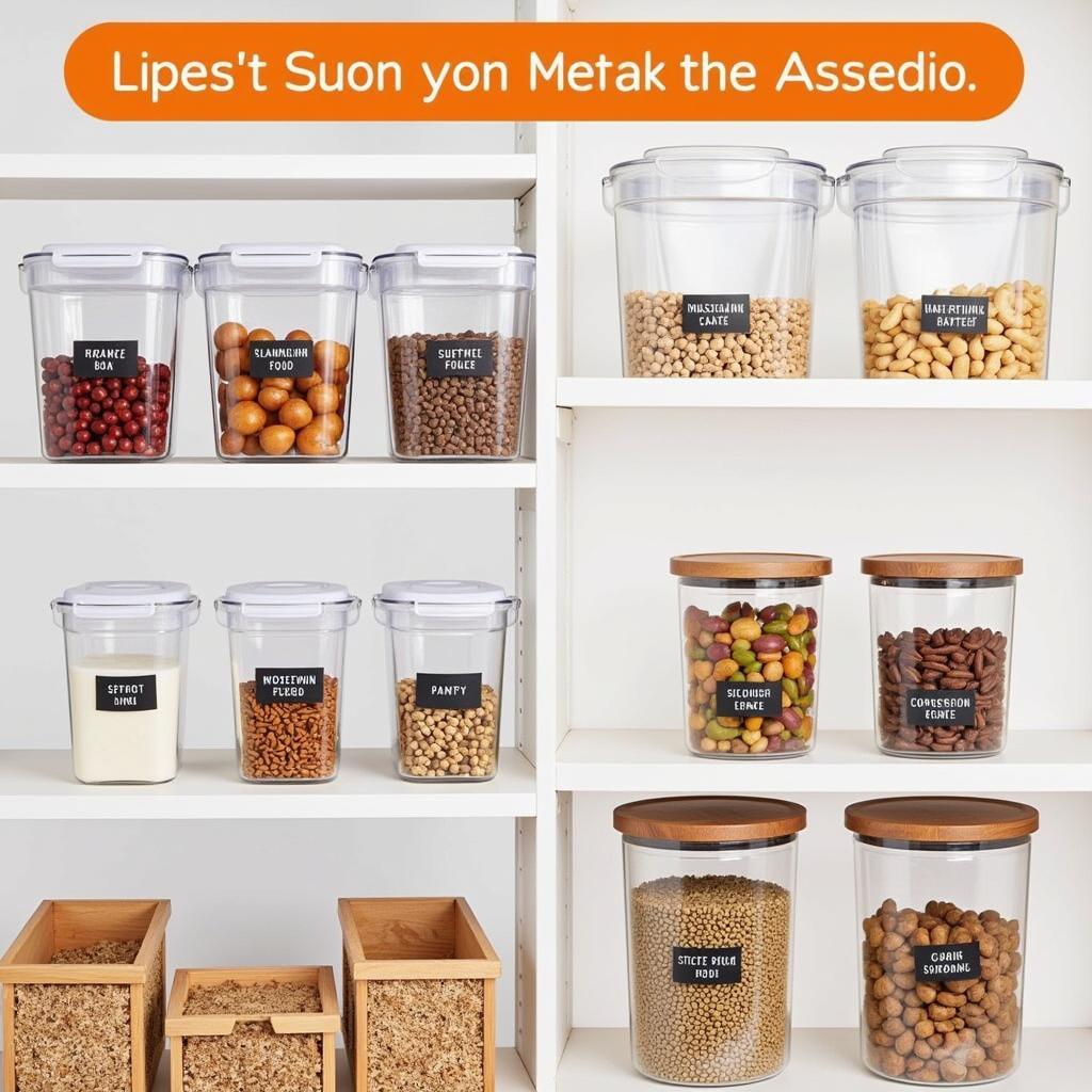 Organized pantry using 12-quart food storage containers