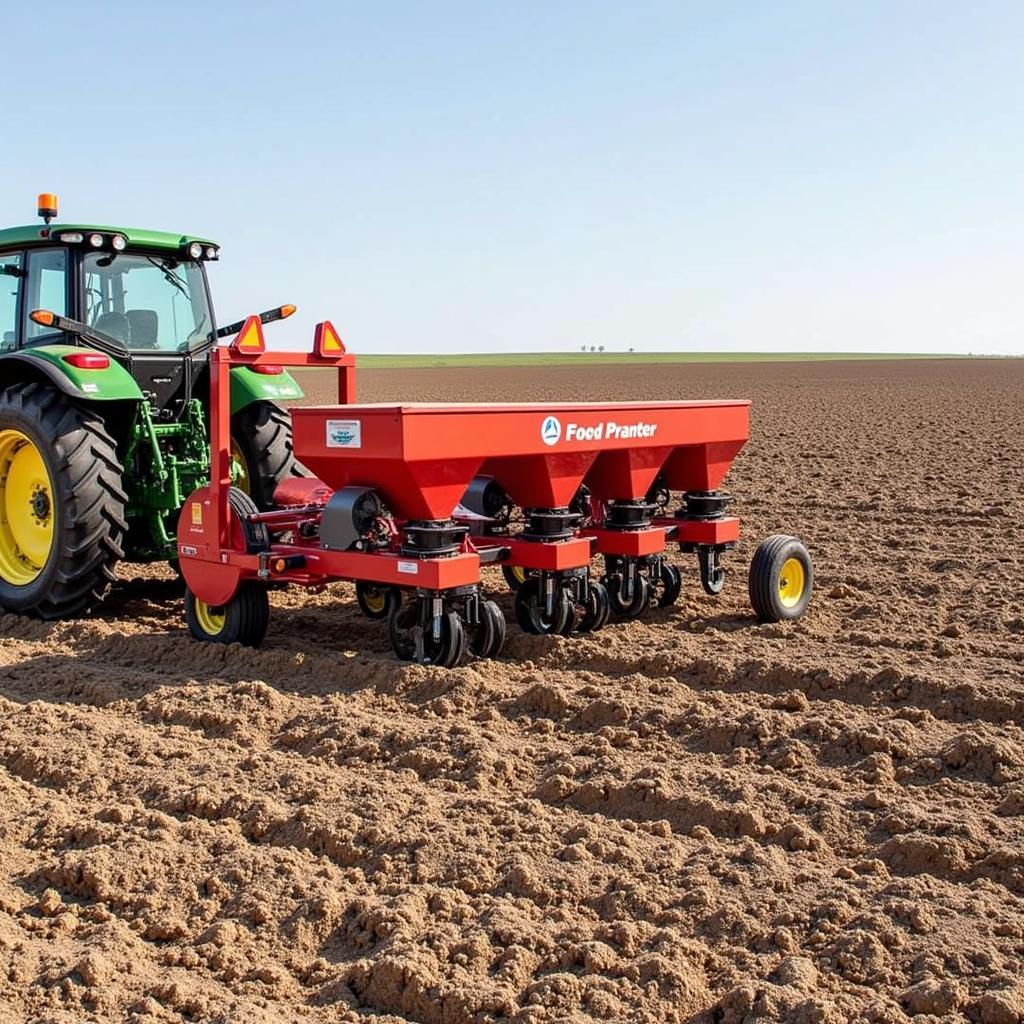 2 Row Food Plot Planter Planting Seeds in a Field