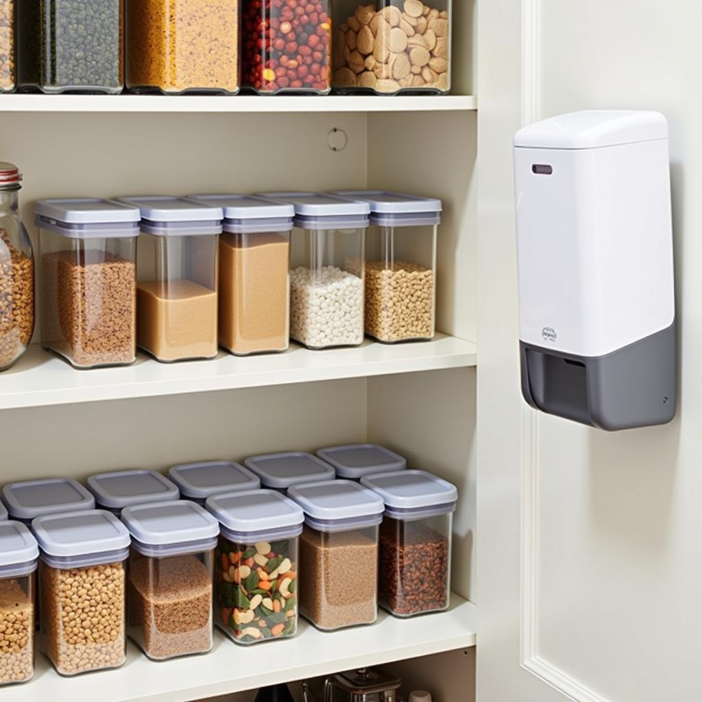 3 Compartment Dry Food Dispenser in Pantry