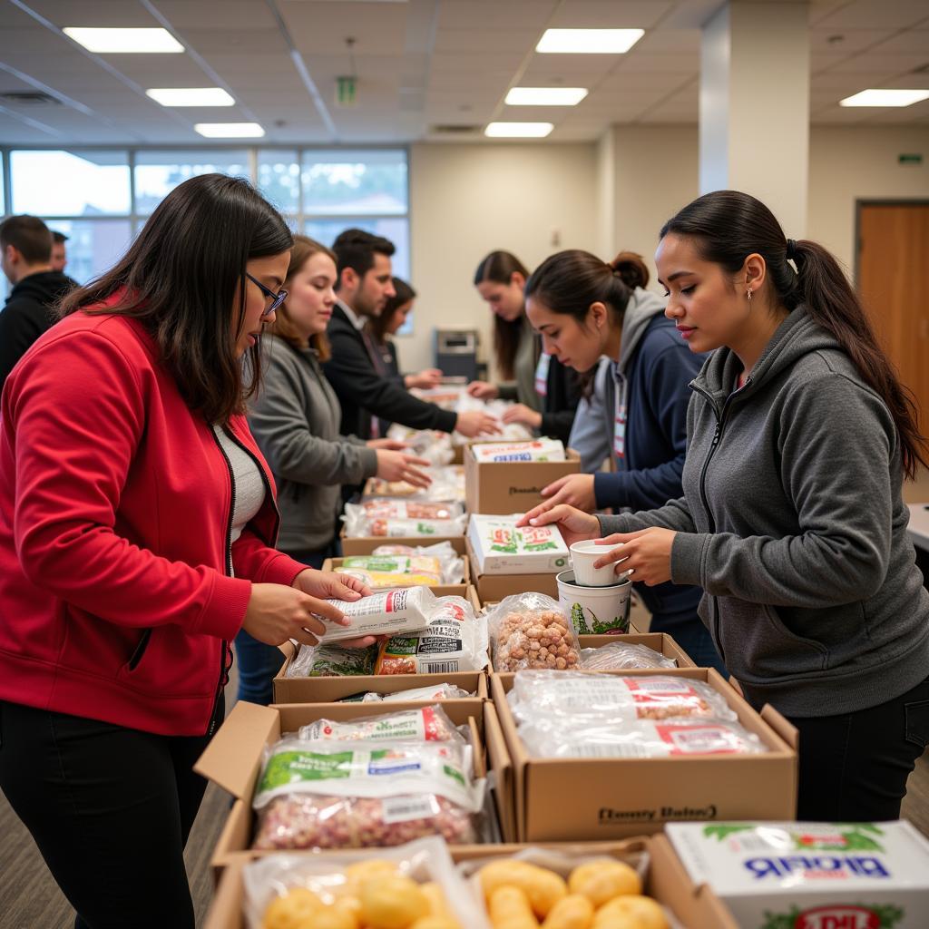 Community members supporting a 7th Day Adventist food bank