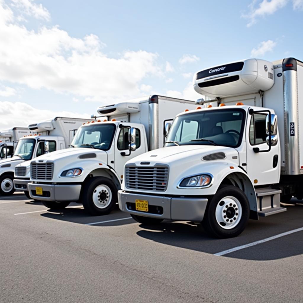 Restaurant Supply Trucks at 800 Food Center Drive Bronx NY