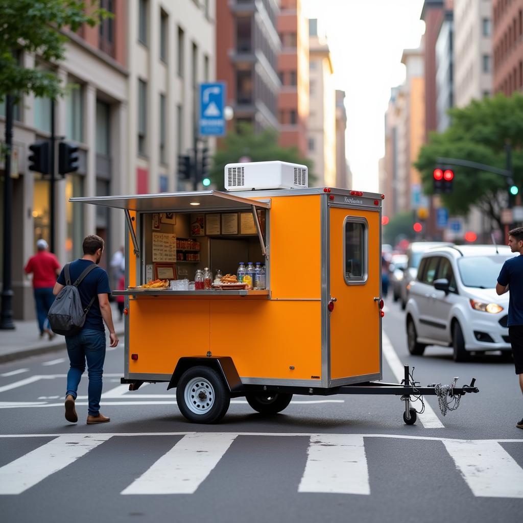 8x12 Food Trailer Navigating City Streets