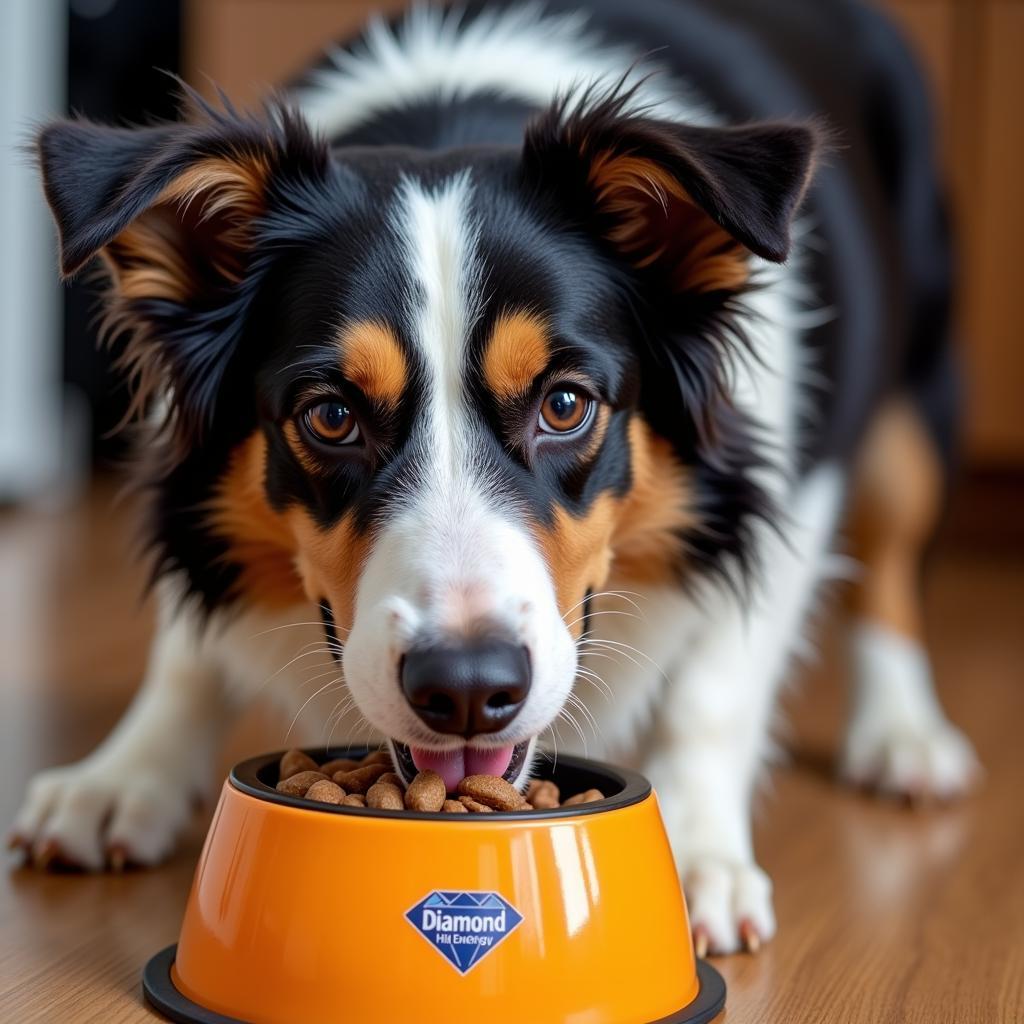 An Active Dog Enjoying Diamond Hi-Energy Dog Food