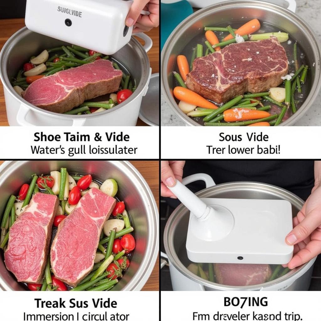 Sous vide cooking in advance food preparation.