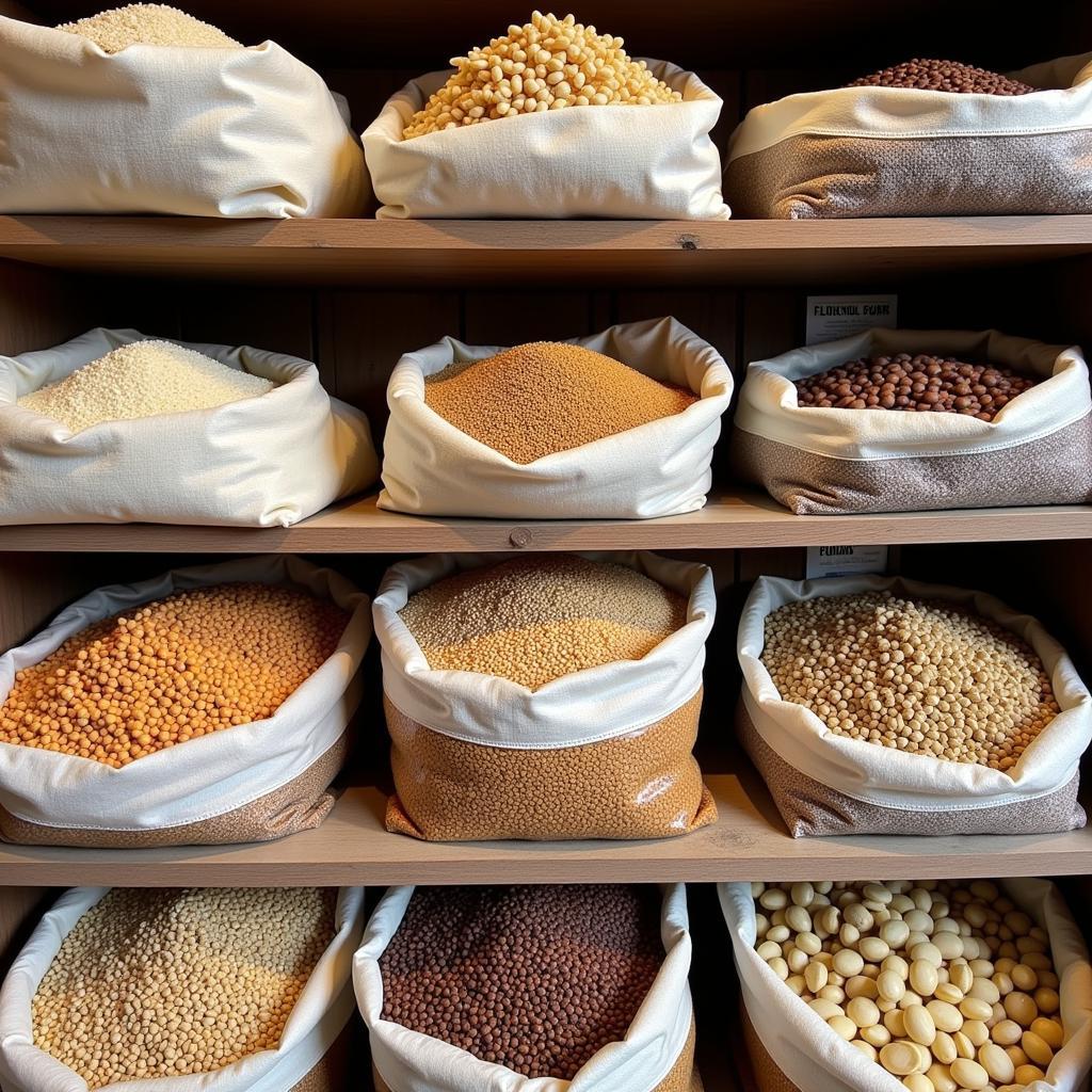 Grains and Legumes in an African Food Store