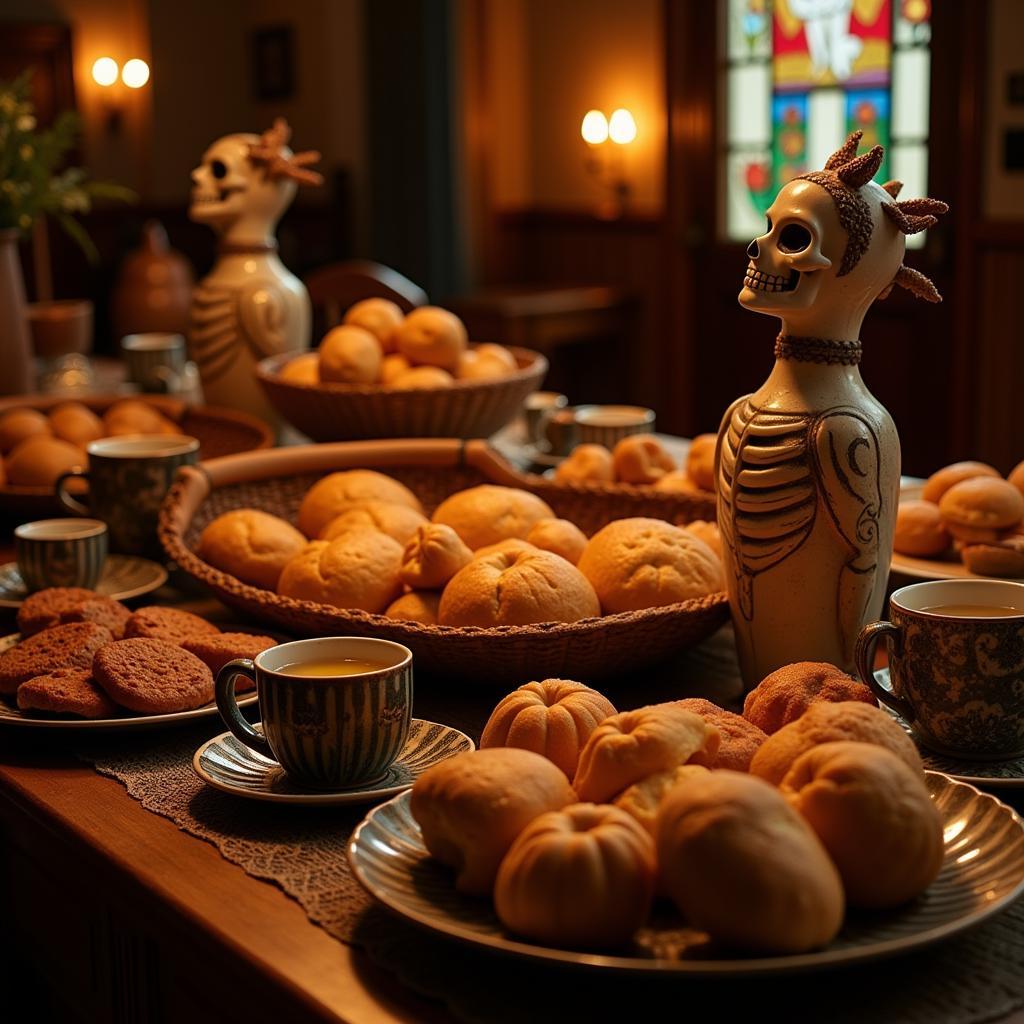 Traditional All Souls Day Food Spread