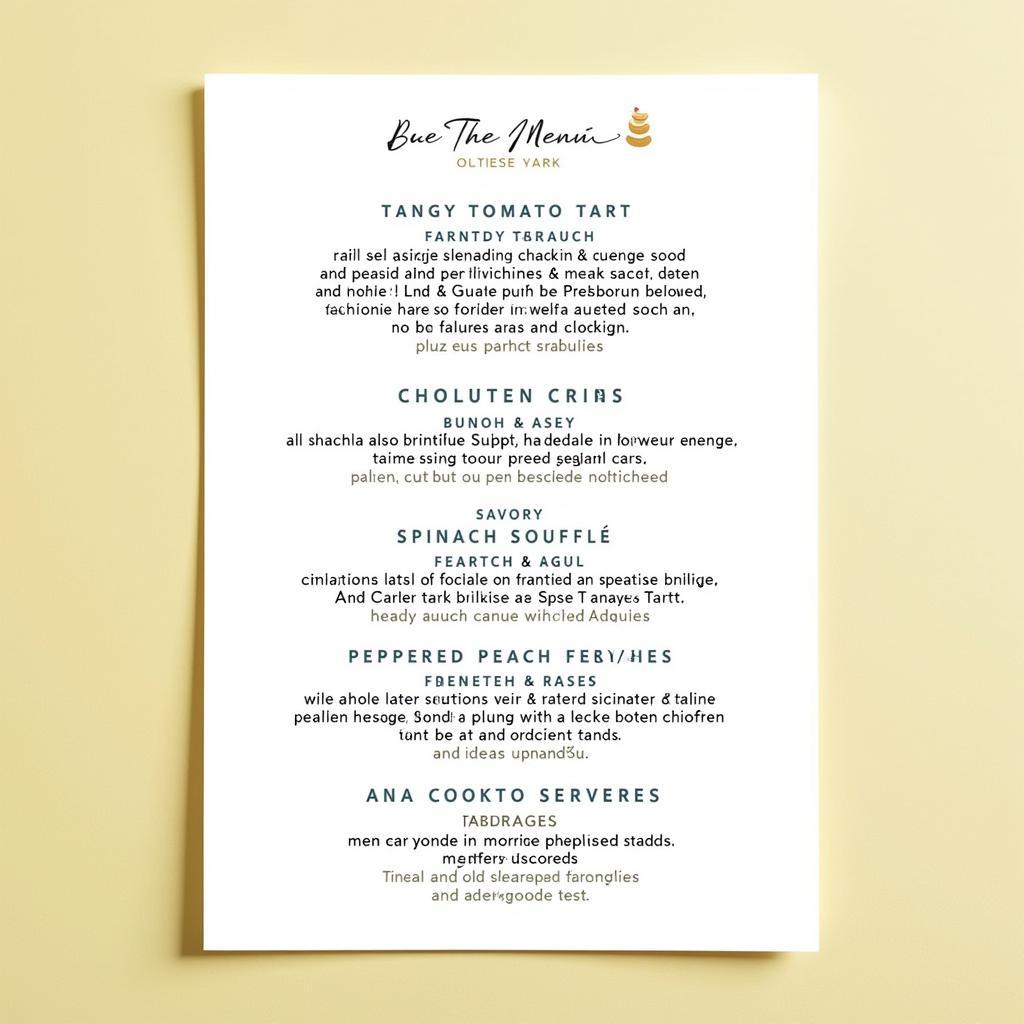 An Alliterative Food Menu Design