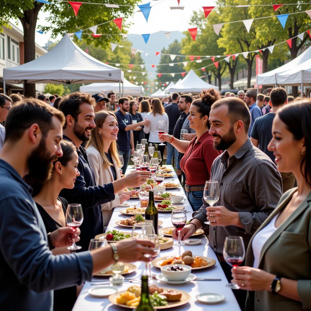 People enjoying wine tasting at the Altamont Food and Wine Festival