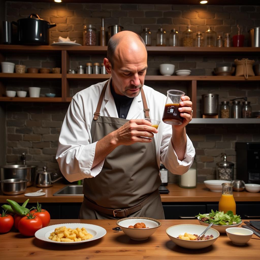 Alton Brown exploring the science of food