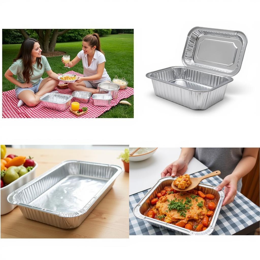 Various usage scenarios for aluminum food containers